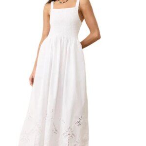 Marine Layer Selene Eyelet Maxi Dress White S NEW